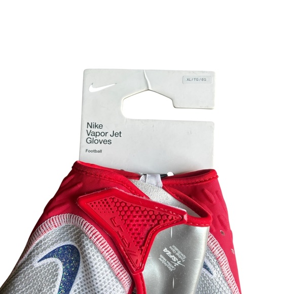 NIKE Vapor Jet 7.0 NFL Pro Receiver Football Gloves Red Silver Blue Size XL - Picture 3 of 3